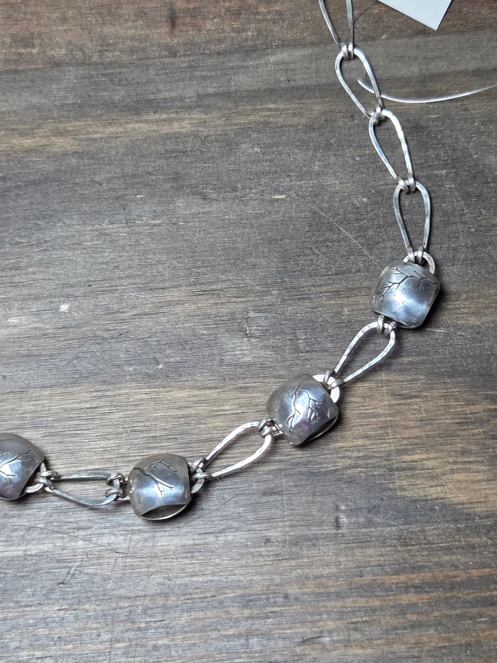 Pillow Bead Roots Sterling Silver Necklace - Necklace   9062 - handmade by Beth Millner Jewelry