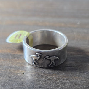 Ostritch Couple Silver Ring Size 11 - Wedding Ring   9201 - handmade by Beth Millner Jewelry