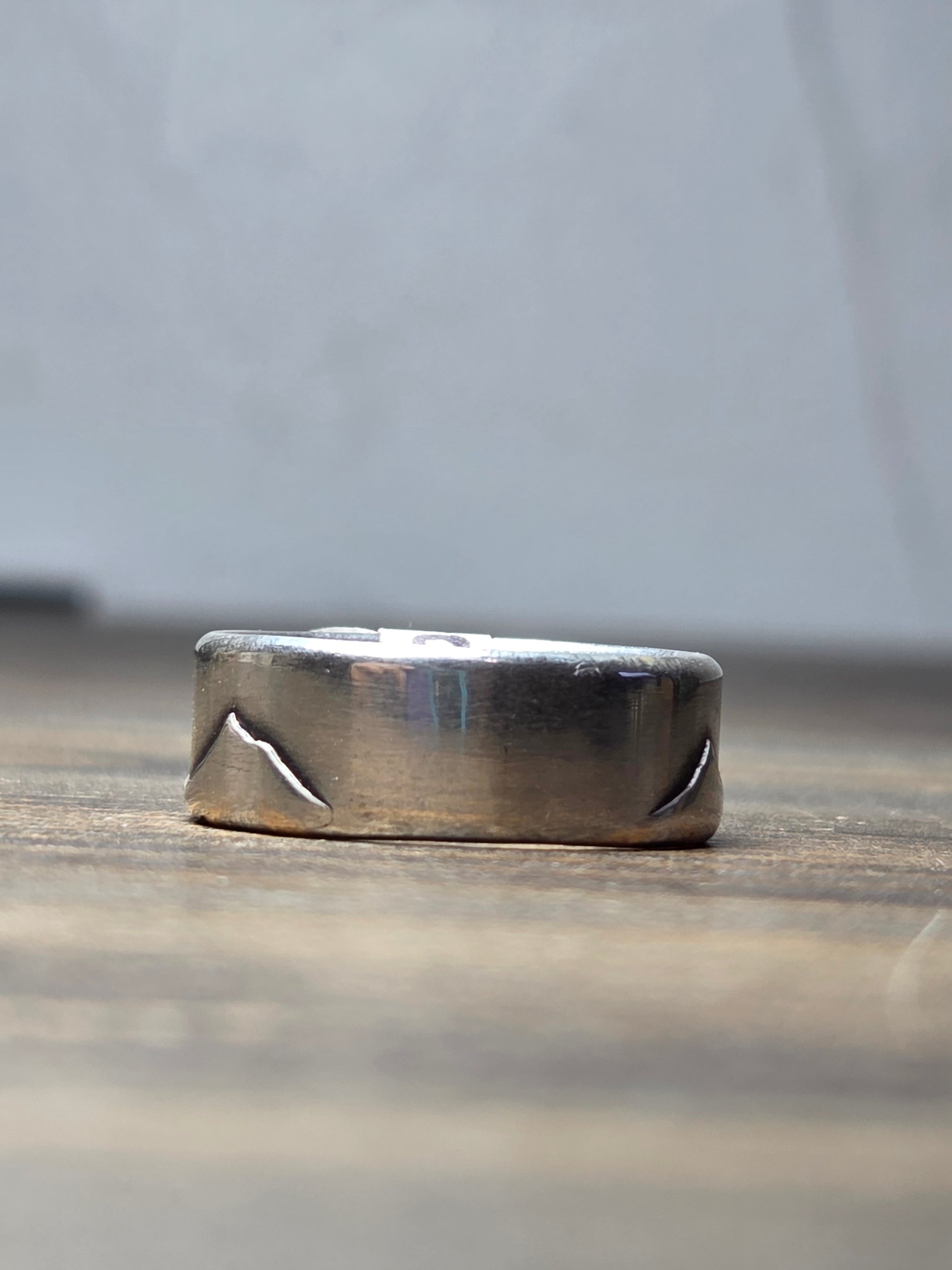 Hillside Forest Wedding Band Sterling Silver Size 10 - Wedding Ring   1009 - handmade by Beth Millner Jewelry