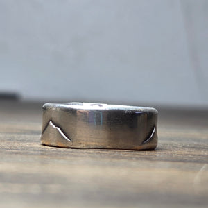 Hillside Forest Wedding Band Sterling Silver Size 10 - Wedding Ring   1009 - handmade by Beth Millner Jewelry