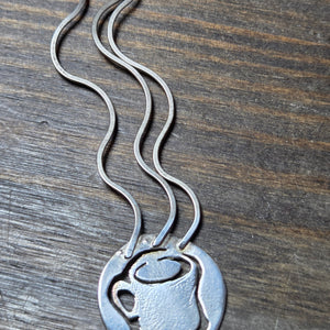 Coffee Cup Sterling Silver Necklace - Necklace   9075 - handmade by Beth Millner Jewelry