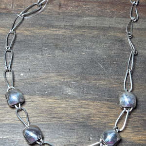 Pillow Bead Roots Sterling Silver Necklace - Necklace   9062 - handmade by Beth Millner Jewelry