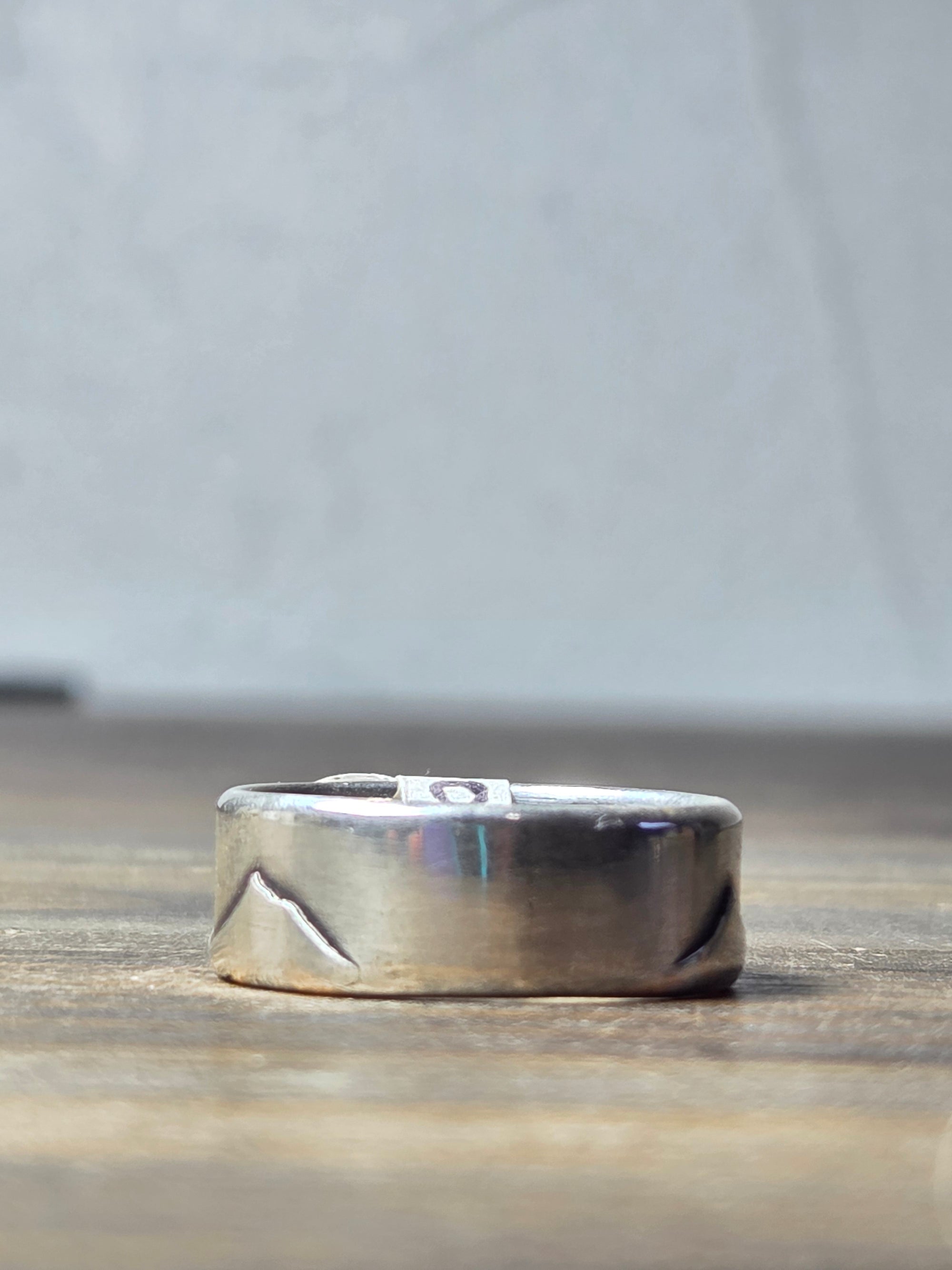 Hillside Forest Wedding Band Sterling Silver Size 10 - Wedding Ring   1009 - handmade by Beth Millner Jewelry