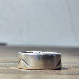 Hillside Forest Wedding Band Sterling Silver Size 10 - Wedding Ring   1009 - handmade by Beth Millner Jewelry