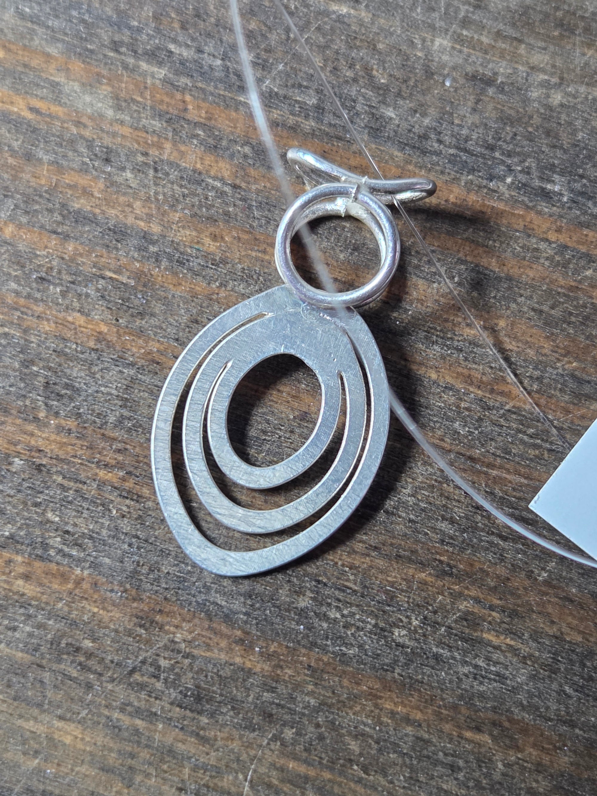 Silver Ovals Pendant - Silver Pendant   9116 - handmade by Beth Millner Jewelry