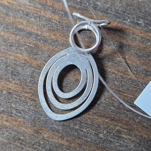 Silver Ovals Pendant - Silver Pendant   9116 - handmade by Beth Millner Jewelry