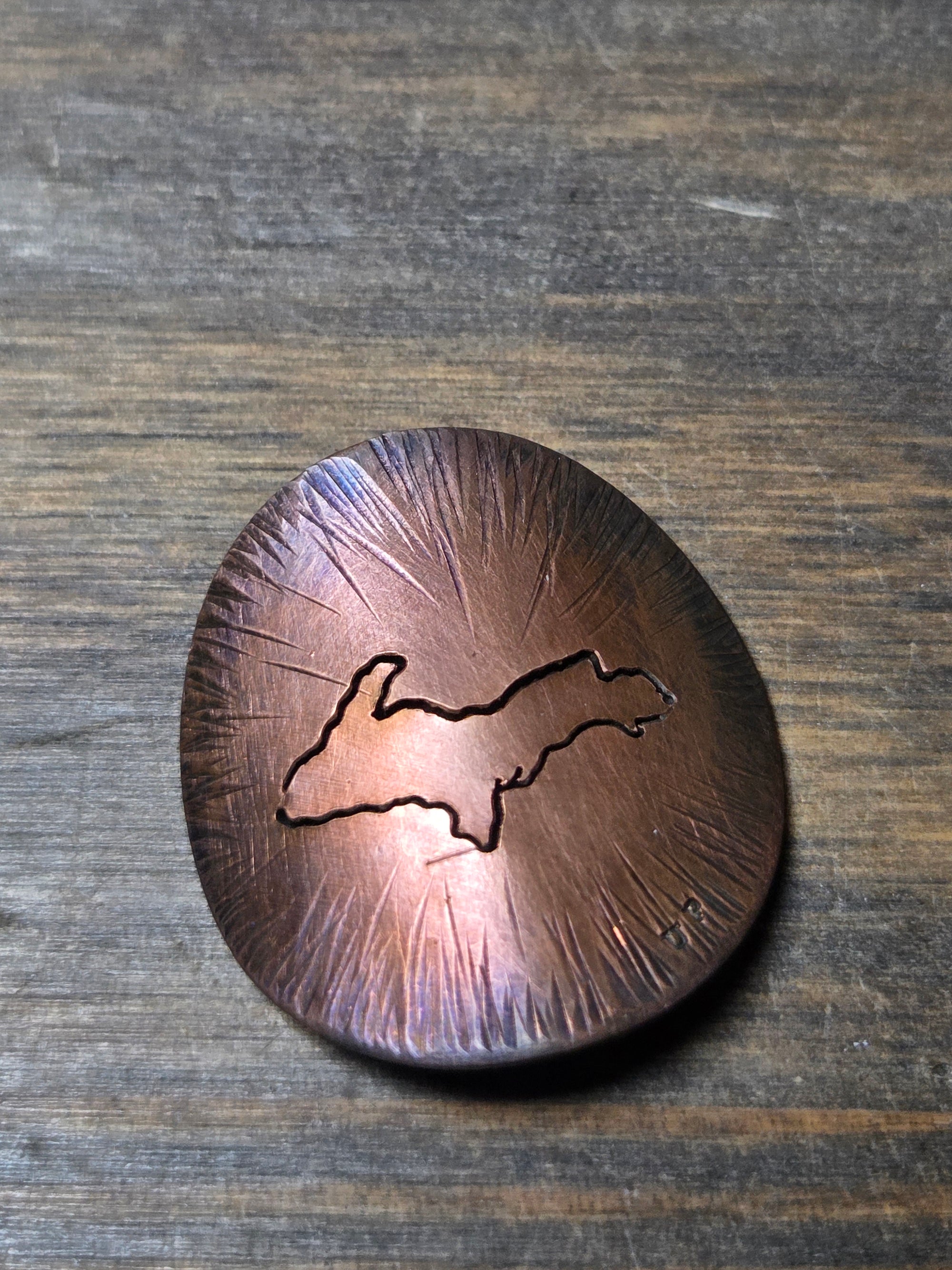 UP Yooper Copper Bike Head Badge - Other   1191 - handmade by Beth Millner Jewelry