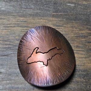 UP Yooper Copper Bike Head Badge - Other   1191 - handmade by Beth Millner Jewelry