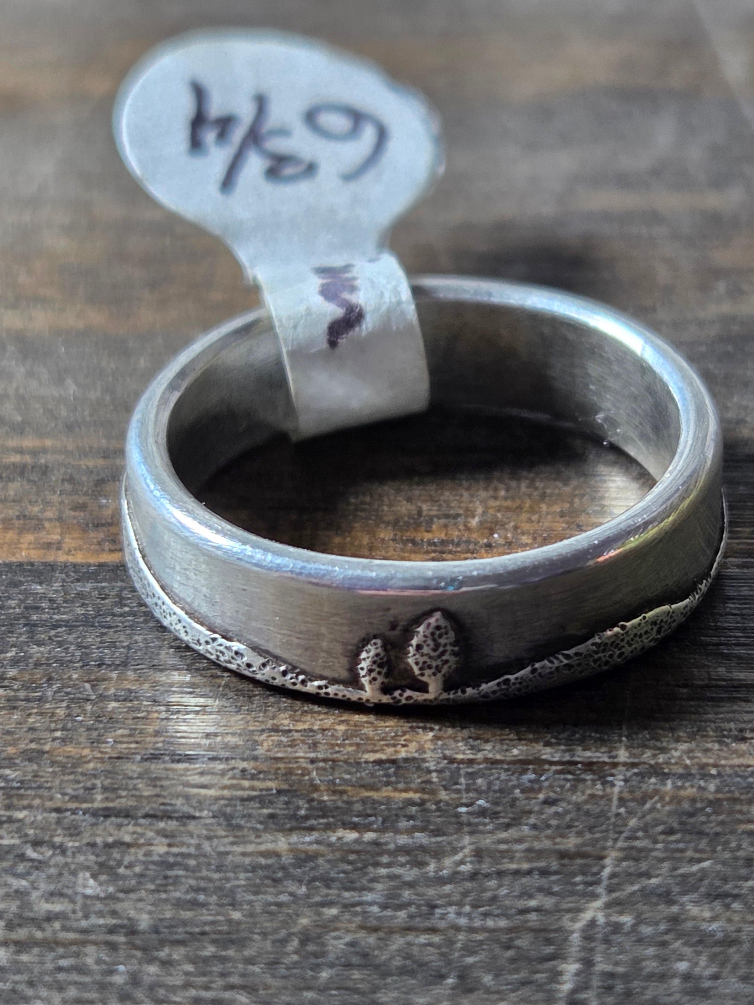 Conifer Couple Sterling Silver Ring Size 6.75 - Wedding Ring   1043 - handmade by Beth Millner Jewelry