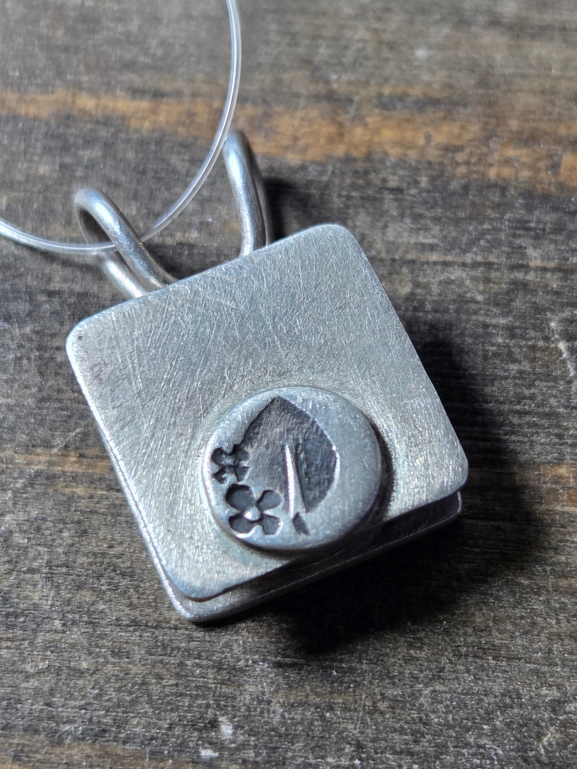 Leaf Locket Pendant - Locket   0165 - handmade by Beth Millner Jewelry