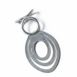 Silver Ovals Pendant - Silver Pendant   9116 - handmade by Beth Millner Jewelry
