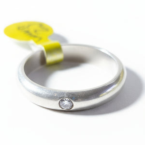 Silver Cubic Zirconia Ring Size 8.25 - Wedding Ring   9200 - handmade by Beth Millner Jewelry