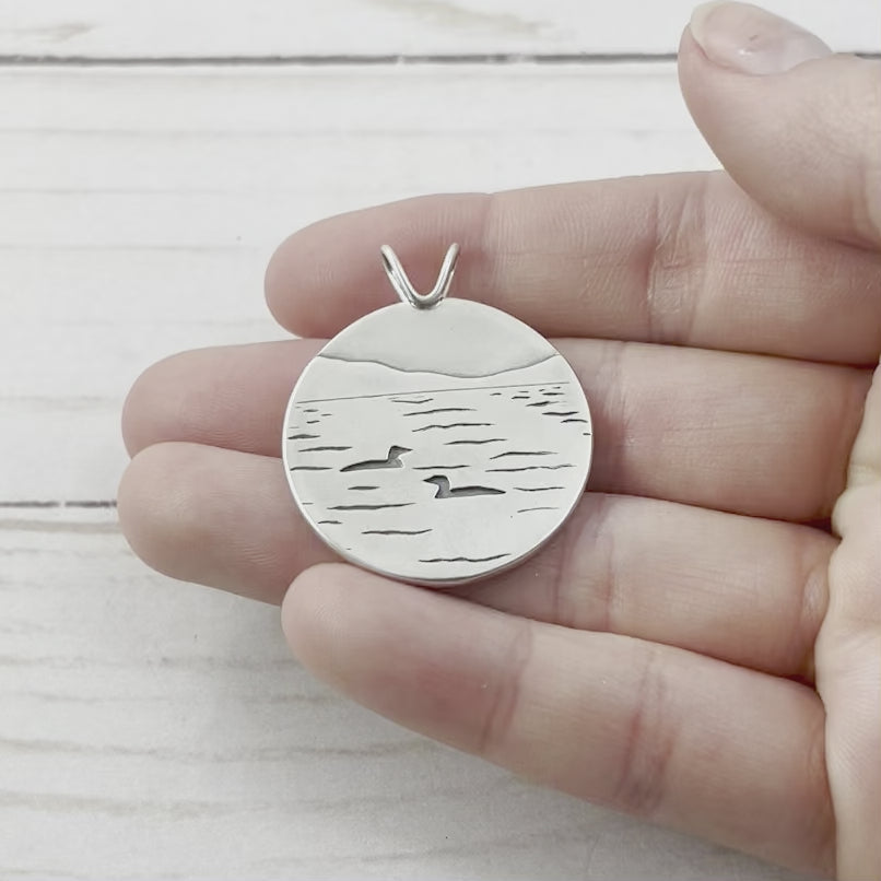 Loon Lake Pendant - Silver Pendant - handmade by Beth Millner Jewelry