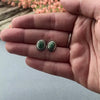 Recycled sterling silver Michigan Greenstone Post Earrings by Beth Millner Jewelry