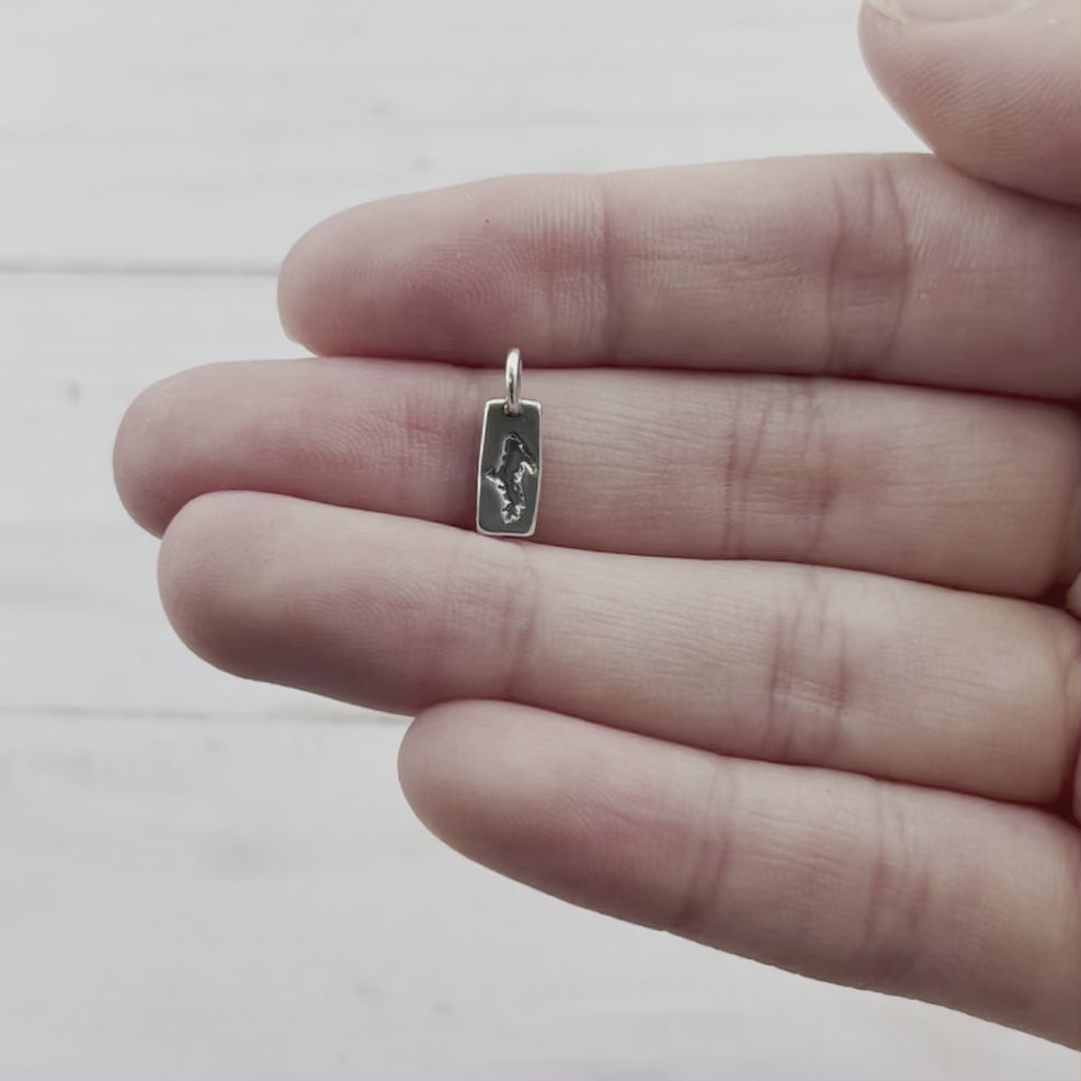 Tiny Upper Peninsula Charm - Charm   3125 - handmade by Beth Millner Jewelry