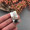 Windy Wonderland Michigan Greenstone pendant with recycled sterling silver and copper wire handmade by Beth Millner Jewelry