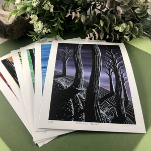 6 pack - LGBTQIA+ Fundraiser Rainbow Forest Artist Prints - Tree Planting with Purchase - Artisan Goods   5595 - handmade by Beth Millner Jewelry