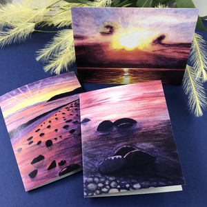 6 Pack Variety - Beach Sun Greeting Cards - Tree Planted with Purchase - Artisan Goods   5481 - handmade by Beth Millner Jewelry