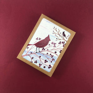 6 Pack Winter Cardinal Greeting Cards - Tree Planted with Purchase - Artisan Goods   6673 - handmade by Beth Millner Jewelry