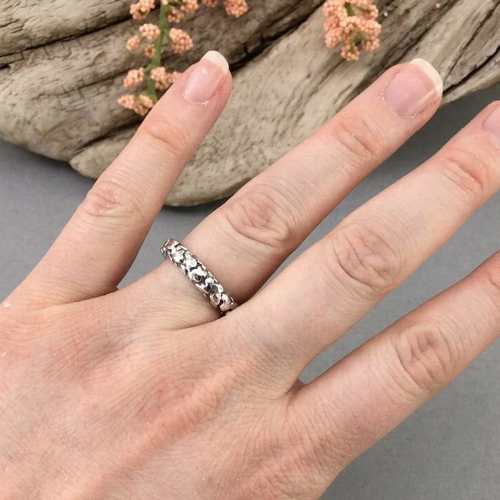 Pebble Beach Ring, Wedding Ring handmade by Beth Millner Jewelry