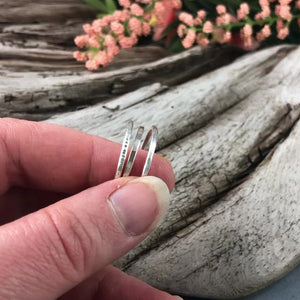 Stacking Sterling Silver Rings Singles - Ring  4.5 Hammered  4.5 Tree Bark 8110 - handmade by Beth Millner Jewelry
