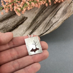 Radial Upper Peninsula Family Tree Silver Pendant - Silver Pendant   5790 - handmade by Beth Millner Jewelry
