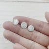 Textured Silver Dot Post Earrings - Silver Earrings - handmade by Beth Millner Jewelry