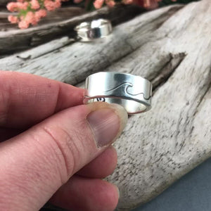 Silver Shoreline Ring - Wedding Ring  6mm / Select Size  6mm / 4 2762 - handmade by Beth Millner Jewelry