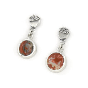 Acorn Agate Earrings - Silver Earrings   6586 - handmade by Beth Millner Jewelry
