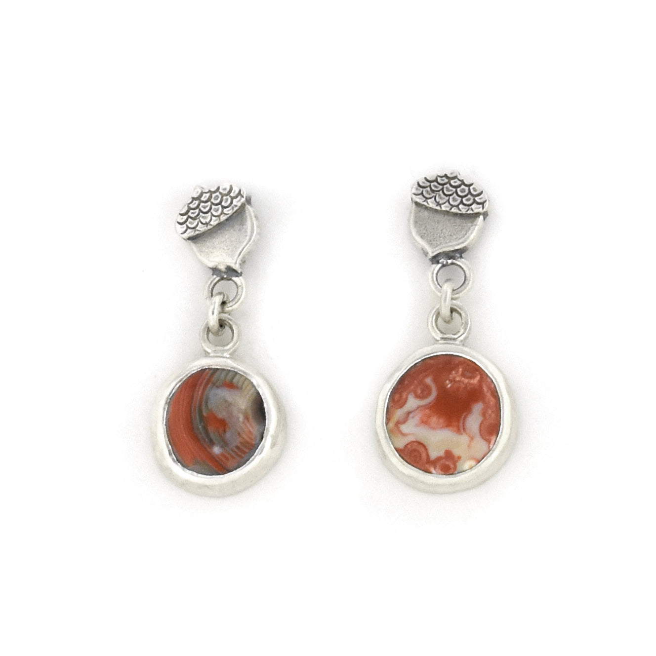 Acorn Agate Earrings - Silver Earrings   6586 - handmade by Beth Millner Jewelry