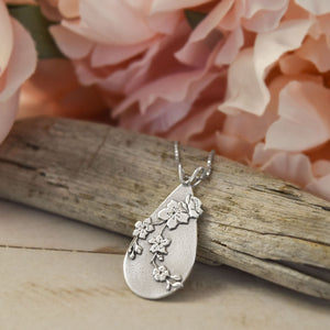Apple Blossom Pendant - Silver Pendant   5773 - handmade by Beth Millner Jewelry