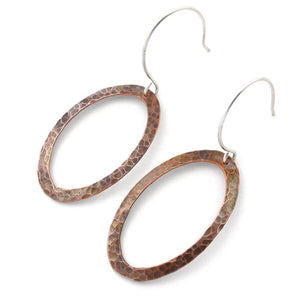Assorted Textured Copper Hoop Earrings - Copper Earrings  Radial  Star Dust 2682 - handmade by Beth Millner Jewelry