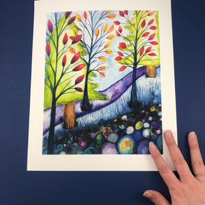 Autumn Pebble Forest Artist Print - Tree Planted with Purchase - Artisan Goods   6681 - handmade by Beth Millner Jewelry