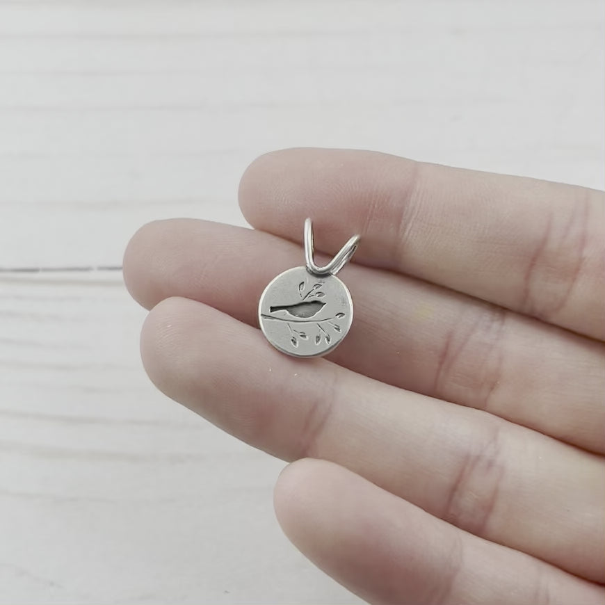 Summer Songbird Pendant - Silver Pendant - handmade by Beth Millner Jewelry