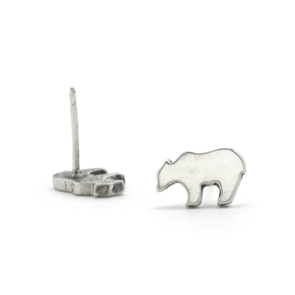 Bear Post Earrings - Silver Earrings   6611 - handmade by Beth Millner Jewelry