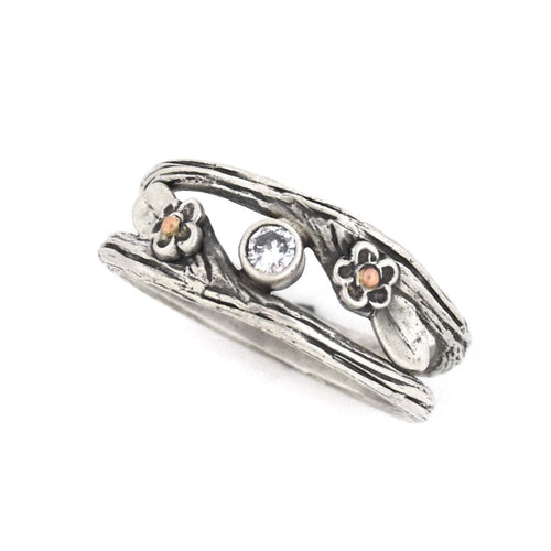 Blossoming Romance Twig Ring - your choice of stone