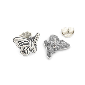 Butterfly Post Earrings - Silver Earrings   4016 - handmade by Beth Millner Jewelry