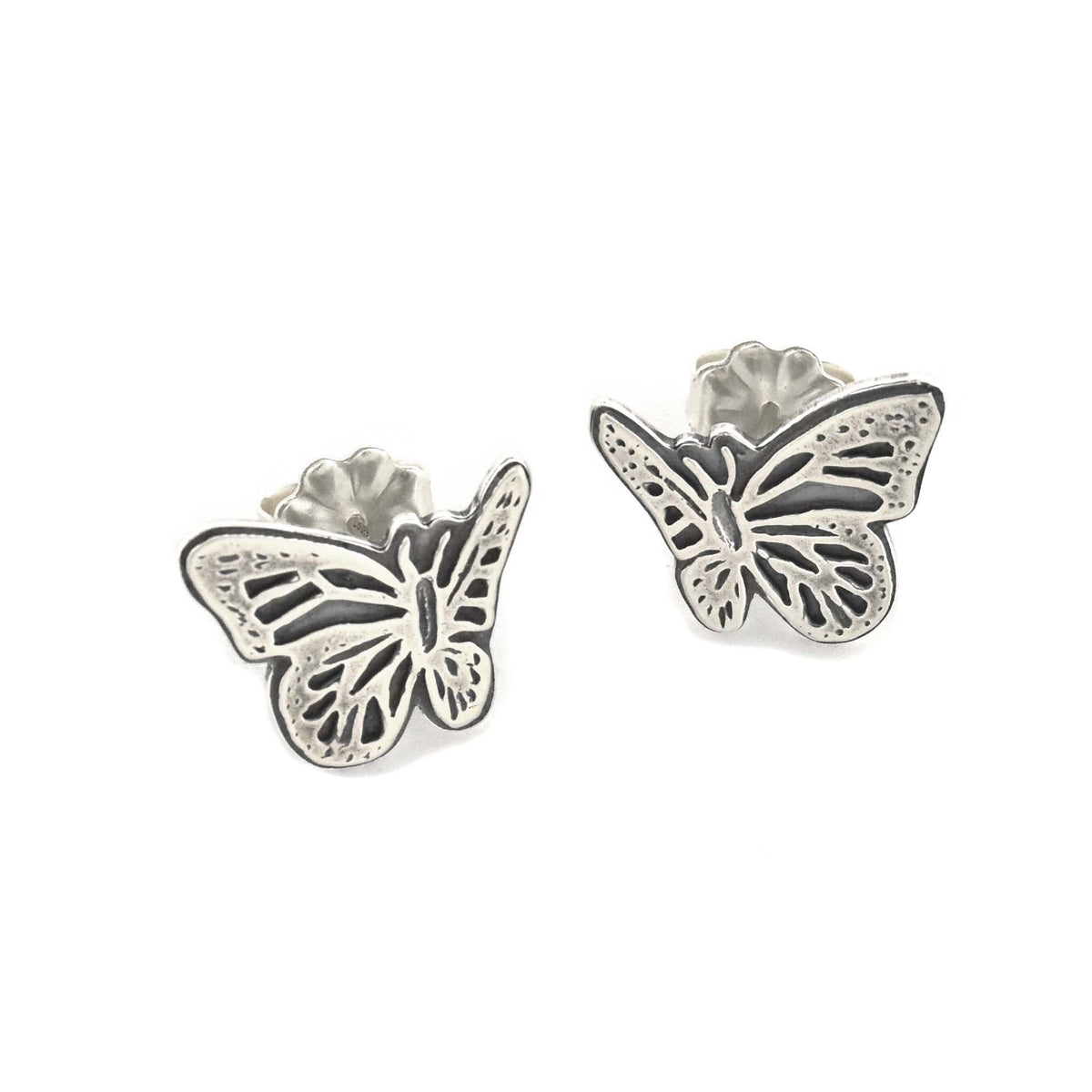 Butterfly Post Earrings - Silver Earrings   4016 - handmade by Beth Millner Jewelry