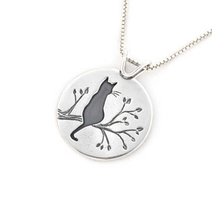 Cat Pendant - Silver Pendant   5633 - handmade by Beth Millner Jewelry