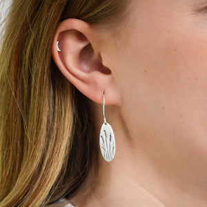 Cattail Earrings - Silver Earrings   6878 - handmade by Beth Millner Jewelry