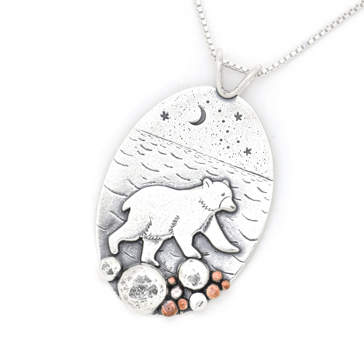 Celestial Bear Pendant - Mixed Metal Pendant   6608 - handmade by Beth Millner Jewelry