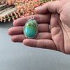 Recycled sterling silver and turquoise drop pendant by Beth Millner Jewelry