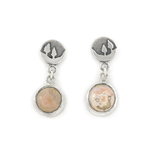 Conifer Couple Agate Earrings - Silver Earrings   6584 - handmade by Beth Millner Jewelry