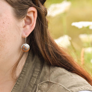 Conifer Couple Earrings - Mixed Metal Earrings   5129 - handmade by Beth Millner Jewelry