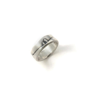 Silver Conifer Couple Ring - Wedding Ring  6mm / Select Size  6mm / 4 1591 - handmade by Beth Millner Jewelry