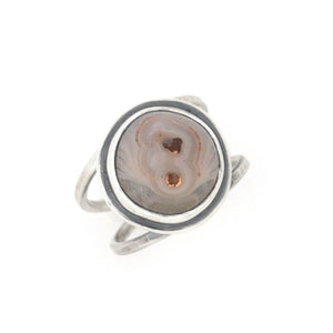 Copper Lake Superior Agate Ring - Size 7.5 - Ring   3803 - handmade by Beth Millner Jewelry