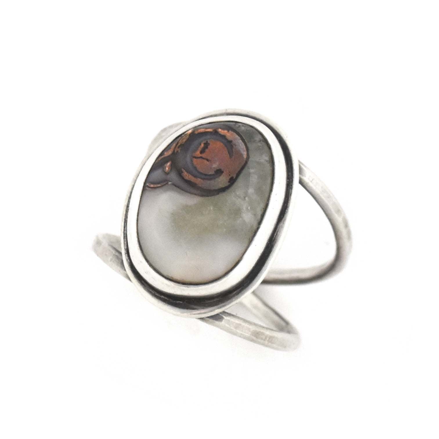 Copper Lake Superior Agate Ring - Size 8.75 - Ring   5680 - handmade by Beth Millner Jewelry