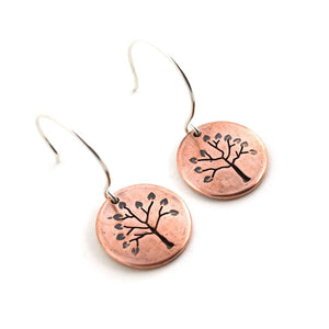 Copper Summer Tree Earrings - Copper Earrings   1463 - handmade by Beth Millner Jewelry