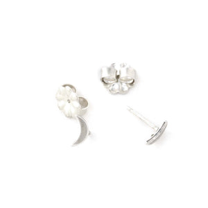 Crescent Moon Post Earrings - Silver Earrings   3880 - handmade by Beth Millner Jewelry