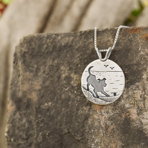 Dog Pendant - Silver Pendant   5634 - handmade by Beth Millner Jewelry